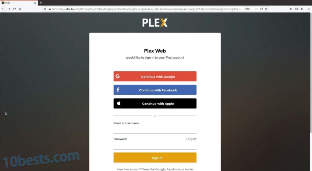 首次登陆Plex注册账号